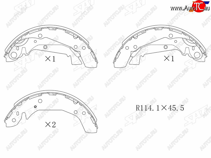 1 849 р. Колодки тормозные задние RH-LH SAT Hyundai Sonata EF рестайлинг ТагАЗ (2001-2013)  с доставкой в г. Белгород