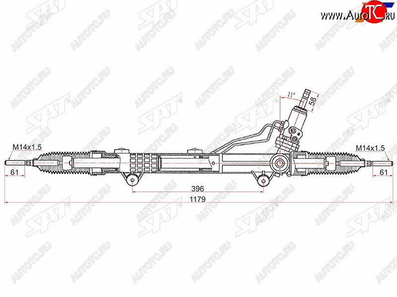 26 999 р. Рейка рулевая без датчика SAT Mercedes-Benz ML class W164 рестайлинг (2008-2011)  с доставкой в г. Белгород