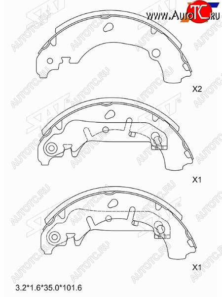 1 259 р. Колодки тормозные задние RH-LH SAT Ford Fiesta 4 хэтчбэк 5 дв. дорестайлинг (1995-1999)  с доставкой в г. Белгород