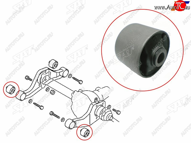 369 р. Сайлентблок подушки переднего дифференциала FR SAT Mitsubishi Montero V60 5 дв. рестайлинг (1999-2006)  с доставкой в г. Белгород