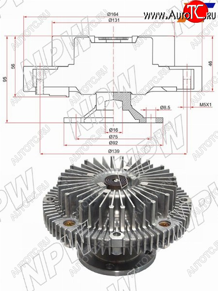 6 999 р. Вискомуфта TOYOTA MARKIICROWNPROGRES 2JZ-GE 92- NPW T-118F  с доставкой в г. Белгород
