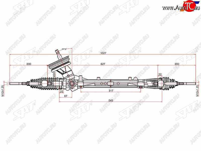 7 699 р. Рейка рулевая LHD SAT Nissan Tiida 1 седан C11 дорестайлинг (2007-2010)  с доставкой в г. Белгород