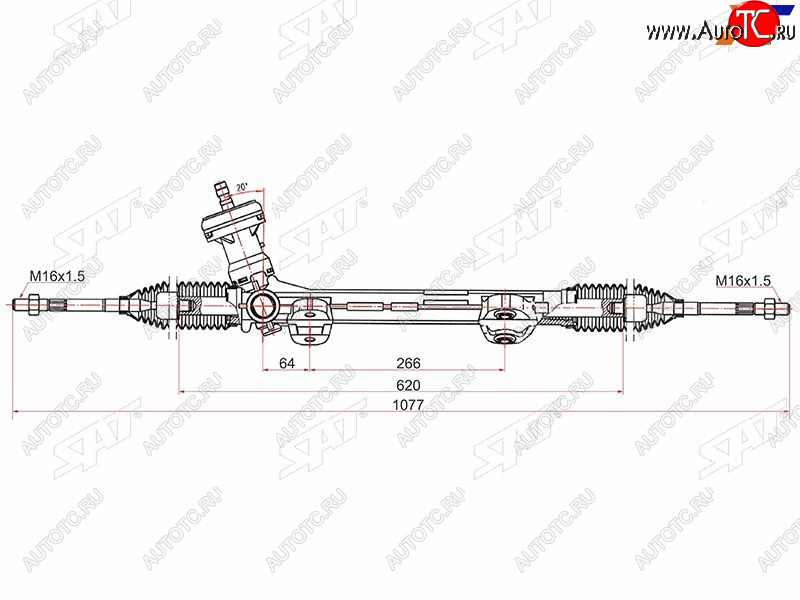 7 999 р. Рейка рулевая SAT Hyundai Elantra AD дорестайлинг (2016-2019)  с доставкой в г. Белгород