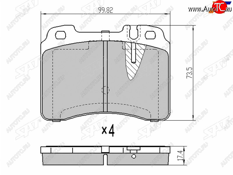 1 189 р. Колодки тормозные перед FR-FL SAT Mercedes-Benz E-Class W210 дорестайлинг седан (1996-1999)  с доставкой в г. Белгород