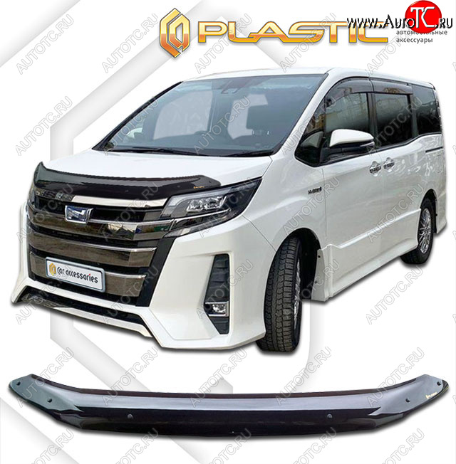 2 159 р. Дефлектор капота (Япония) CA-Plastic Toyota Noah 3 дорестайлинг (2014-2017) (classic черный, без надписи)  с доставкой в г. Белгород