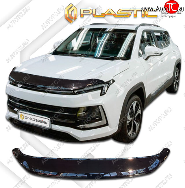 2 299 р. Дефлектор капота CA-Plastic JAC JS4 (2021-2025) (classic черный, без надписи)  с доставкой в г. Белгород