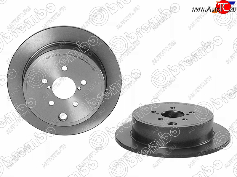 8 599 р. Задний тормозной диск BREMBO Subaru Forester SH (2008-2013)  с доставкой в г. Белгород