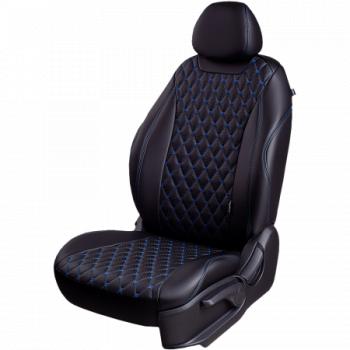 Комплект чехлов для сидений ( РЗСиС 60/40 2Г Орегон) БАЙРОН ст БАЙРОН Lord Autofashion Лада Веста Кросс ( 2180,  SW 2181) (2022-2025) седан рестайлинг, универсал рестайлинг (черный, вставка черная, строчка синяя)