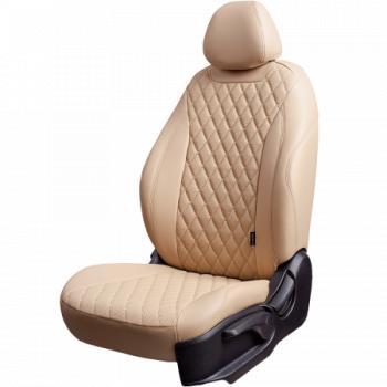 Комплект чехлов для сидений (РЗС 60/40 3Г Орегон) БАЙРОН ст БАЙРОН Lord Autofashion Peugeot 408 рестайлинг (2015-2022) (бежевый, вставка бежевая, строчка бежевая)