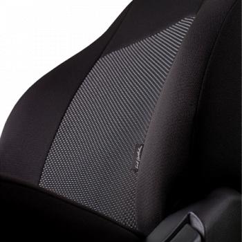 5 399 р. Комплект чехлов для сидений (ЦЗС 3Г Жаккард) Дублин Lord Autofashion Renault Symbol седан LU (2008-2012) (черный, вставка Ёж белая)  с доставкой в г. Белгород. Увеличить фотографию 4