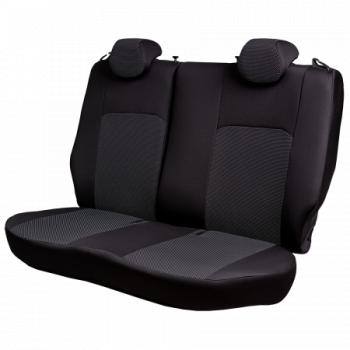 5 399 р. Комплект чехлов для сидений (ЦЗС 3Г Жаккард) Дублин Lord Autofashion Renault Symbol седан LU (2008-2012) (черный, вставка Ёж белая)  с доставкой в г. Белгород. Увеличить фотографию 5