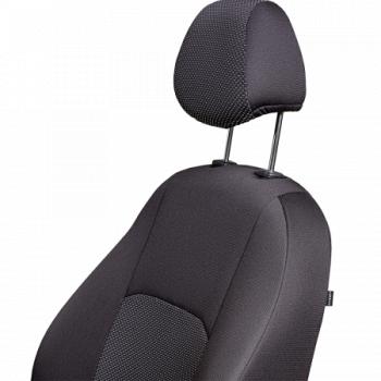 5 399 р. Комплект чехлов для сидений (ЦЗС 3Г Жаккард) Дублин Lord Autofashion Renault Symbol седан LU (2008-2012) (черный, вставка Ёж белая)  с доставкой в г. Белгород. Увеличить фотографию 7
