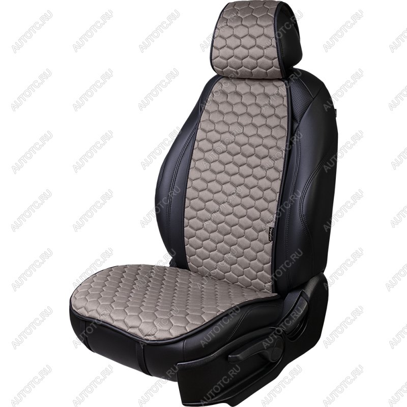 1 759 р. Накидка на сиденье (1 место Афины) МОНРО ст СОТА Lord Autofashion Jeep Compass MP дорестайлинг (2016-2022) (бежевый, строчка бежевая)  с доставкой в г. Белгород