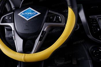 489 р. Оплётка на руль (37-39см BLW-003 кож/зам ) Автопилот Nissan 350Z (2002-2008) (черный/желтый)  с доставкой в г. Белгород. Увеличить фотографию 2
