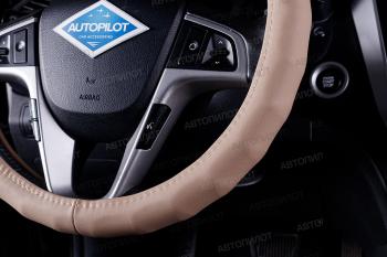 619 р. Оплётка на руль (37-39см BLW-008 кож/зам ) Автопилот Seat Toledo седан (2011-2018) (бежевый)  с доставкой в г. Белгород. Увеличить фотографию 2