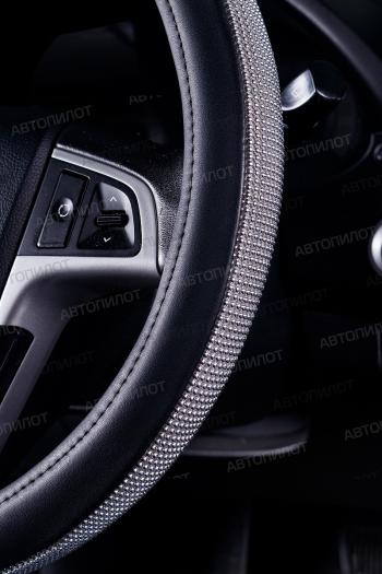 499 р. Оплётка на руль (37-39см BLW-025 кож/зам) Автопилот CITROEN C8 (2002-2014) (черный)  с доставкой в г. Белгород. Увеличить фотографию 4