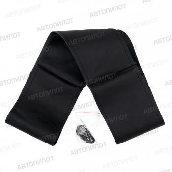 479 р. Оплётка на руль (37-40 см со шнуровкой Модель 1 из 4 кусков натур. кожа) Автопилот Lexus RX 200T AL20 дорестайлинг (2015-2017) (черный)  с доставкой в г. Белгород. Увеличить фотографию 3