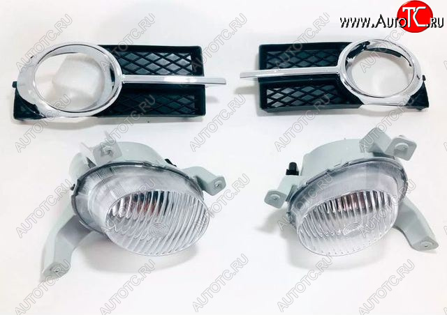 2 869 р. Комплект противотуманных фар (с решеткой бампера, пр-во Китай) BODYPARTS Chevrolet Aveo T250 седан рестайлинг (2006-2011)  с доставкой в г. Белгород
