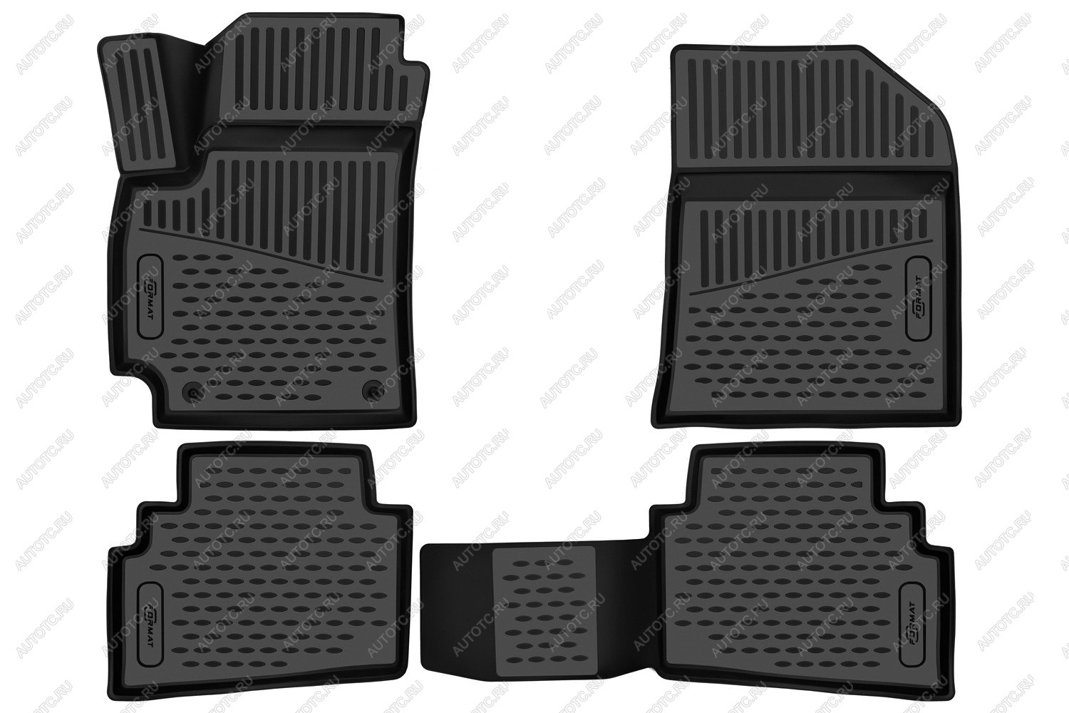 3 699 р. Коврики 3D в салон (ПУ, повышенная износостойкость)(2WD4WD) FORMAT KIA Seltos (2019-2025) (черные)  с доставкой в г. Белгород