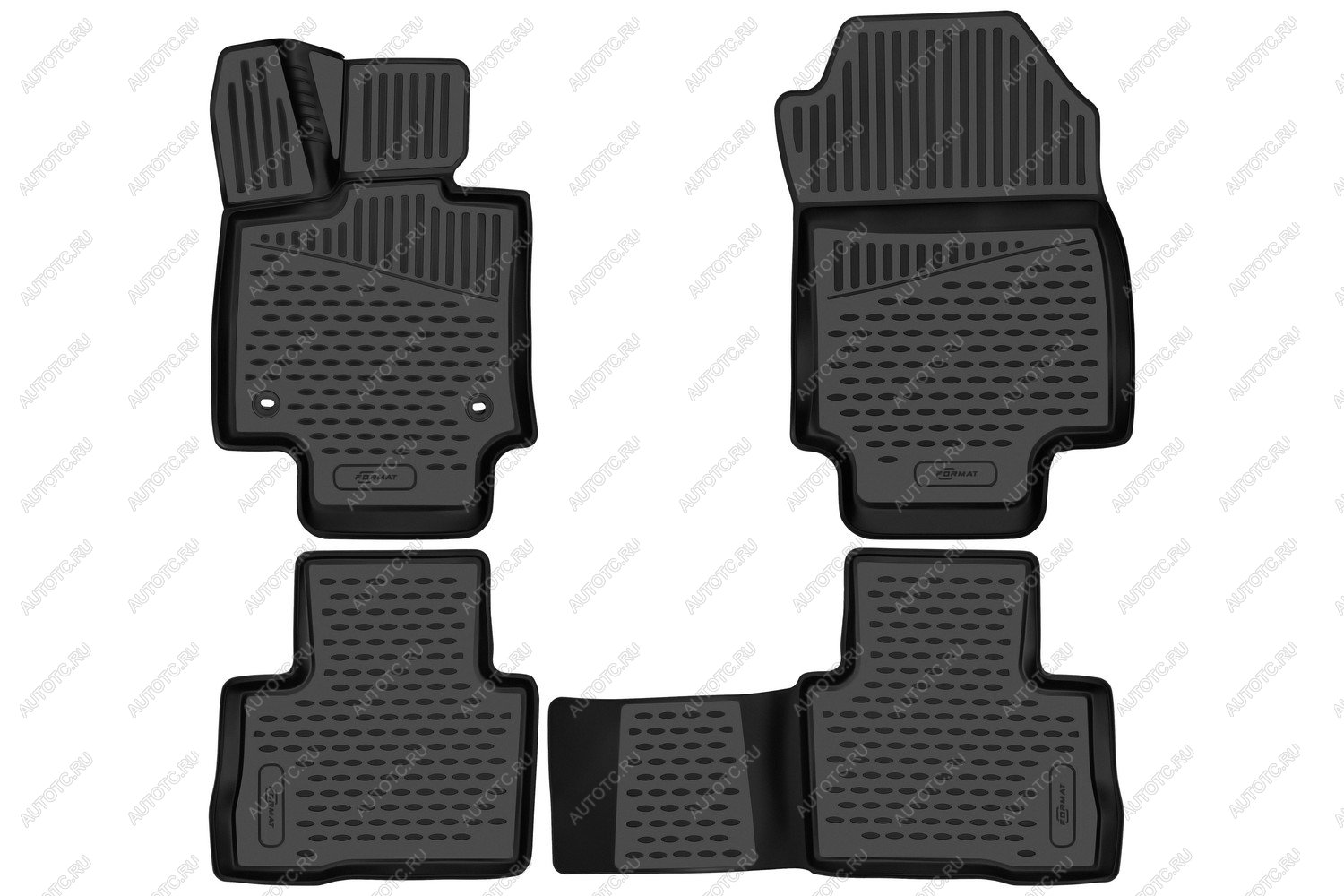 3 699 р. Коврики 3D в салон (ПУ, повышенная износостойкость) FORMAT Toyota RAV4 XA50 5 дв. дорестайлинг (2018-2025) (черные)  с доставкой в г. Белгород