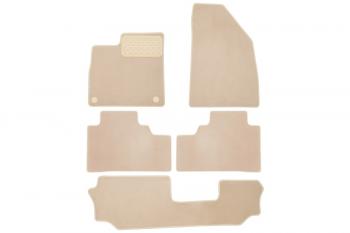 Коврики в салон Klever Premium GAC GS8 2021-, внед., 5шт. (текстиль, бежевые)  Гак ГС8 Klever klever0410500222112kh