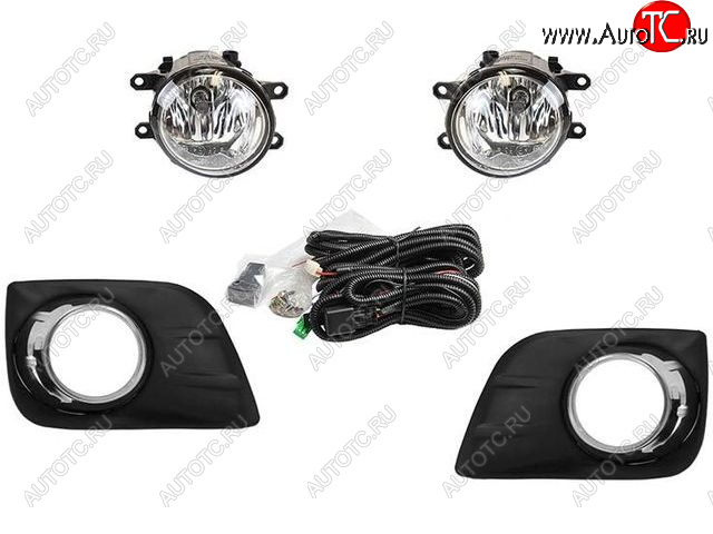4 199 р. Противотуманные фары комплект (проводка, решетка, пр-во Китай) BodyParts Toyota Land Cruiser Prado J150 дорестайлинг (2009-2013)  с доставкой в г. Белгород