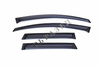 Дефлекторы окон SIM Hyundai Santa Fe CM дорестайлинг (2006-2009) (черный)