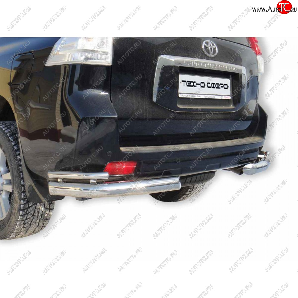 30 999 р. Защита заднего бампера нержавейка d76 (Уголки двойные), Техно Сфера Toyota Land Cruiser Prado J150 дорестайлинг (2009-2013) (нержавейка)  с доставкой в г. Белгород