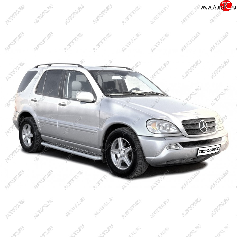 11 699 р. Защита порогов с алюминиевым листом d63.5, Техно Сфера Mercedes-Benz ML class W166 (2011-2015) (Черный матовый)  с доставкой в г. Белгород