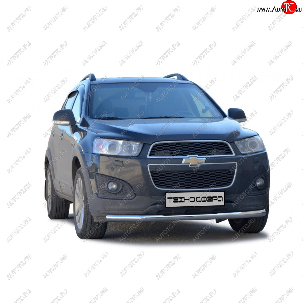 10 899 р. Защита переда труба с полимерным покрытием d63.5, Техно Сфера Chevrolet Captiva 1-ый рестайлинг (2011-2013) (Черный матовый)  с доставкой в г. Белгород