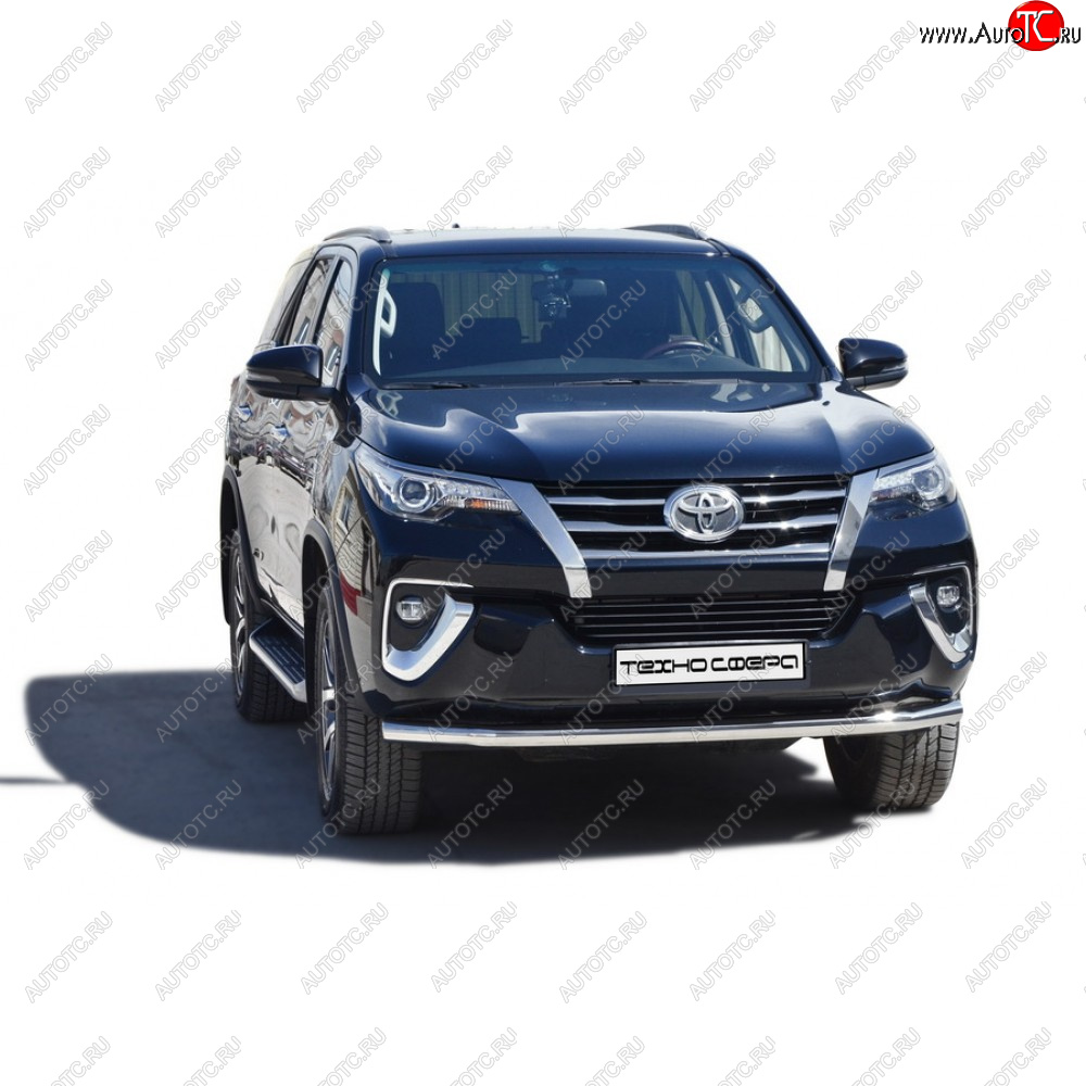 11 699 р. Защита переда труба с полимерным покрытием d63.5, Техно сфера Toyota Fortuner AN50/AN60 дорестайлинг (2004-2008) (Черный матовый)  с доставкой в г. Белгород