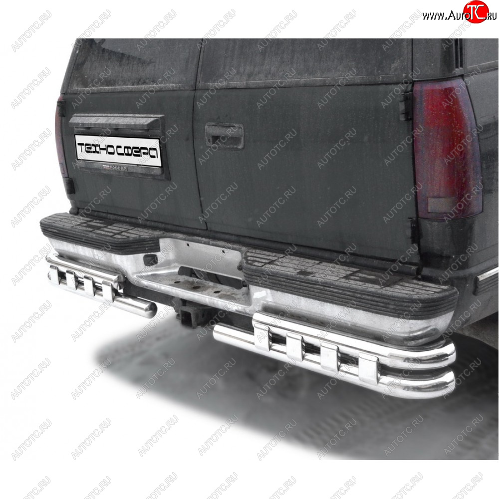 11 699 р. Защита заднего бампера Уголки двойные, d63.5, Техно Сфера Chevrolet Tahoe GMT410 3 дв (1995-2000)  с доставкой в г. Белгород