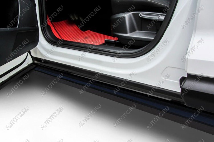 9 349 р. Защита порогов d57 (2WD) Slitkoff Haval Jolion дорестайлинг (2020-2024) (Сталь с полимерным покрытием в цвет черные)  с доставкой в г. Белгород