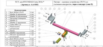 9 399 р. Фаркоп (шар E) Авто-Арсенал Hyundai Creta GS дорестайлинг (2015-2019)  с доставкой в г. Белгород. Увеличить фотографию 8