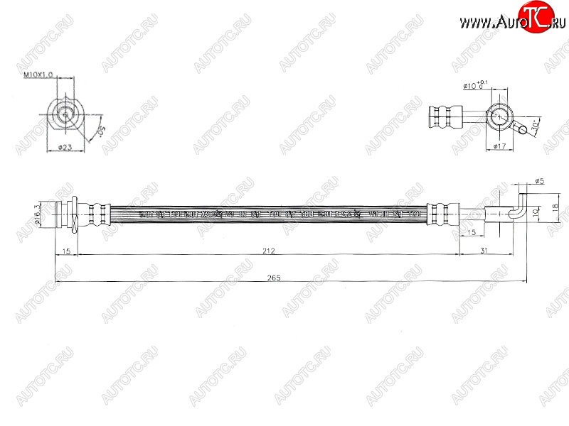 399 р. Шланг тормозной задний RH SAT Nissan Qashqai +2 1 J10 дорестайлинг (2008-2010)  с доставкой в г. Белгород