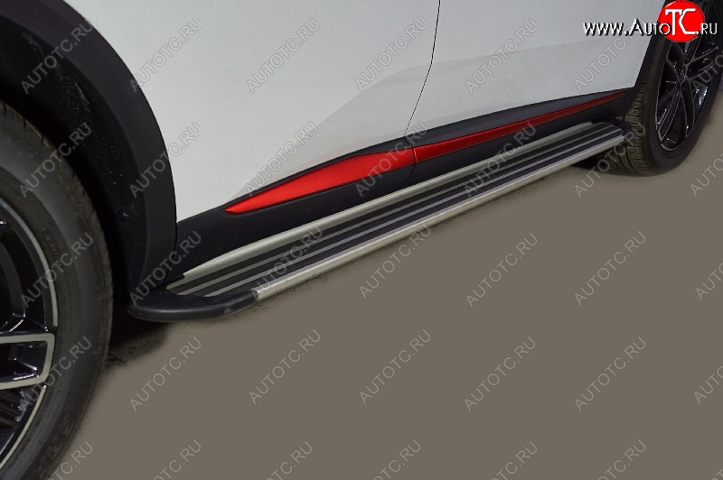 20 599 р. Пороги алюминиевые Slim Line ТСС Тюнинг Changan CS55 Plus (2021-2025) (Silver)  с доставкой в г. Белгород
