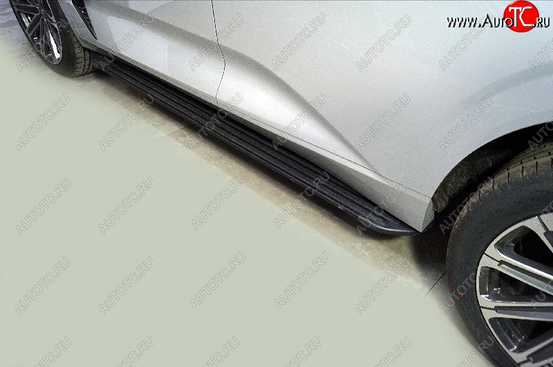 21 999 р. Пороги алюминиевые Slim Line ТСС Тюнинг Changan UNI-V лифтбэк (2021-2025) (Black)  с доставкой в г. Белгород