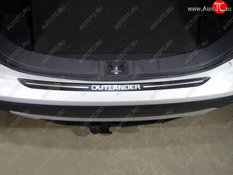 1 000 000 р. Накладка на задний бампер ТСС Тюнинг Mitsubishi Outlander GF 2-ой рестайлинг (2015-2018) (лист зеркальный надпись OUTLANDER)  с доставкой в г. Белгород