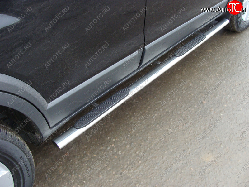 23 699 р. Пороги овальные с накладкой 75х42 мм ТСС Тюнинг Nissan Murano 2 Z51 рестайлинг (2010-2016)  с доставкой в г. Белгород