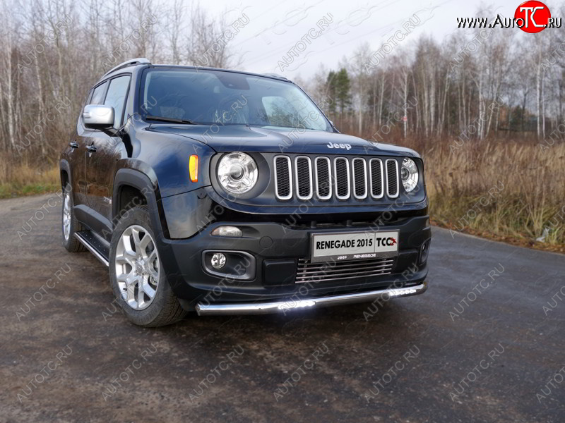 5 999 р. Рамка гос. номера ТСС Тюнинг Jeep Renegade 1 BU дорестайлинг (2014-2020) (нержавейка)  с доставкой в г. Белгород