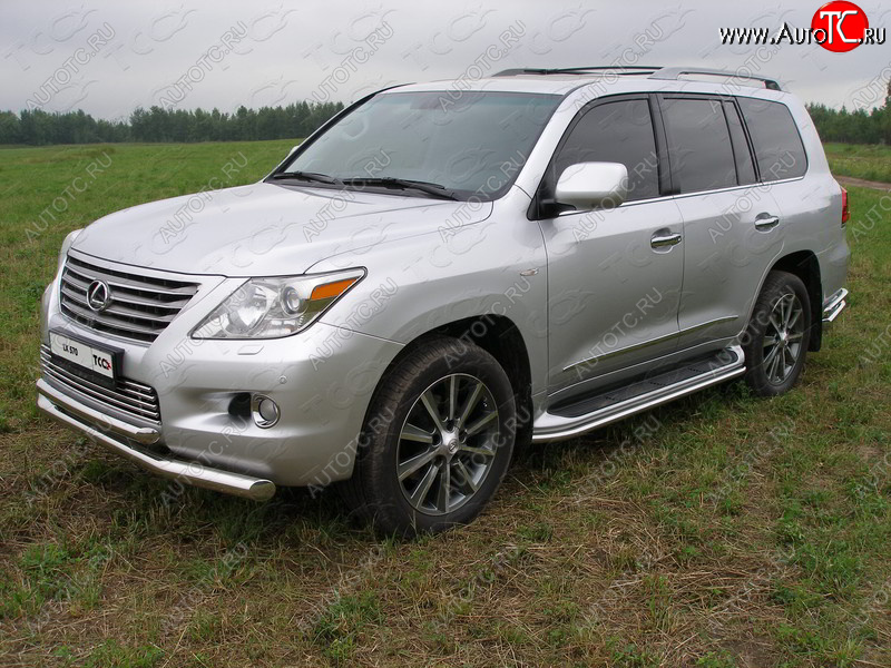 1 000 000 р. Защита порогов алюминий 42,4 мм, ТСС Тюнинг Lexus LX570 J200 дорестайлинг (2007-2012)  с доставкой в г. Белгород