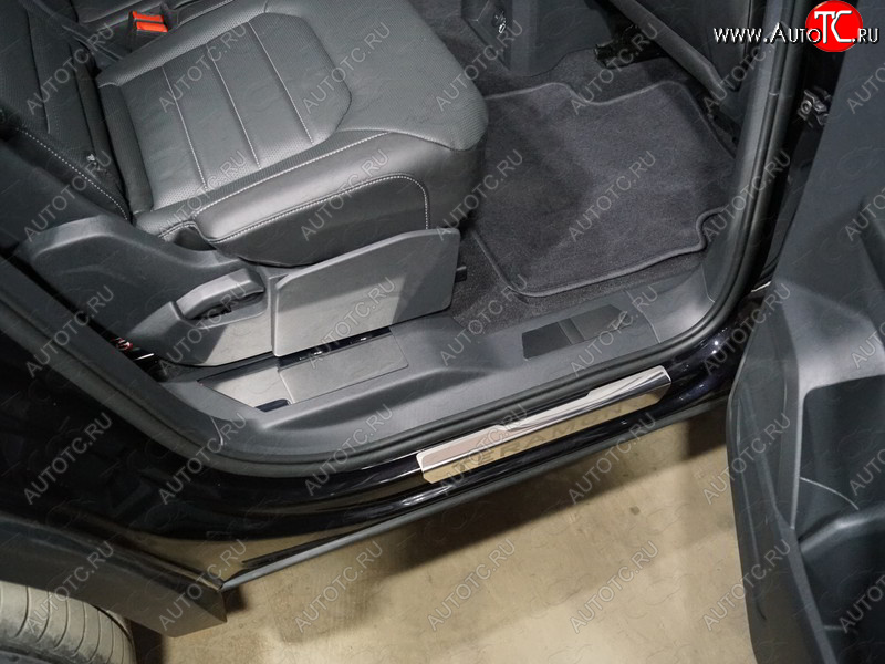 1 000 000 р. Накладки на пластиковые пороги задние ТСС Тюнинг Volkswagen Teramont CA1 дорестайлинг (2016-2020) (лист зеркальный)  с доставкой в г. Белгород