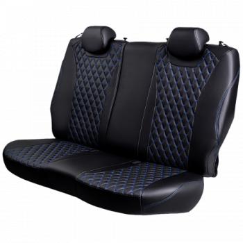 13 949 р.  Комплект чехлов для сидений (РЗС 40/60 2П+1Г Орегон) БАЙРОН Lord Autofashion  KIA Cerato  3 YD (2016-2019) рестайлинг седан (черный, вставка черная, строчка синяя)  с доставкой в г. Белгород. Увеличить фотографию 4