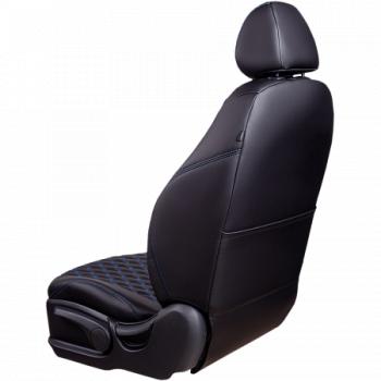 13 949 р.  Комплект чехлов для сидений (РЗС 40/60 2П+1Г Орегон) БАЙРОН Lord Autofashion  KIA Cerato  3 YD (2016-2019) рестайлинг седан (черный, вставка черная, строчка синяя)  с доставкой в г. Белгород. Увеличить фотографию 5