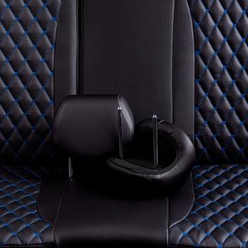 13 949 р.  Комплект чехлов для сидений (РЗС 40/60 2П+1Г Орегон) БАЙРОН Lord Autofashion  KIA Cerato  3 YD (2016-2019) рестайлинг седан (черный, вставка черная, строчка синяя)  с доставкой в г. Белгород. Увеличить фотографию 7