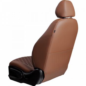 15 249 р. Комплект чехлов для сидений (Орегон) БАЙРОН ст БАЙРОН Lord Autofashion Volkswagen Crafter 1 (2006-2017) (темно-коричневый, вставка темно-коричневая, строчка бежевая)  с доставкой в г. Белгород. Увеличить фотографию 4