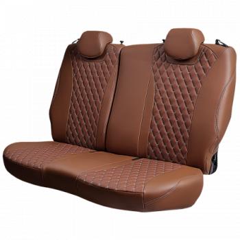 15 249 р. Комплект чехлов для сидений (Орегон) БАЙРОН ст БАЙРОН Lord Autofashion Volkswagen Crafter 1 (2006-2017) (темно-коричневый, вставка темно-коричневая, строчка бежевая)  с доставкой в г. Белгород. Увеличить фотографию 6