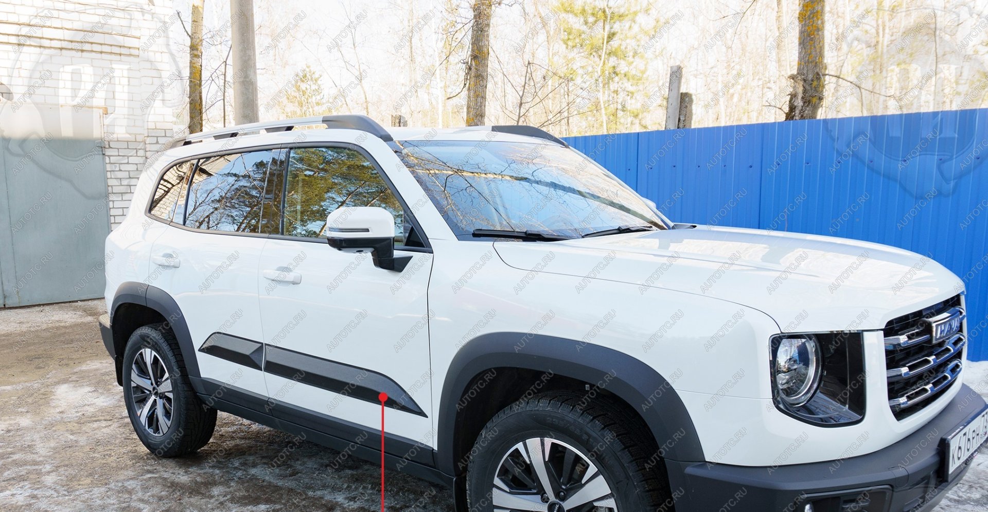 1 629 р. Молдинг двери передний левый Русская Артель Haval Dargo (2022-2025) (глянец под покраску)  с доставкой в г. Белгород