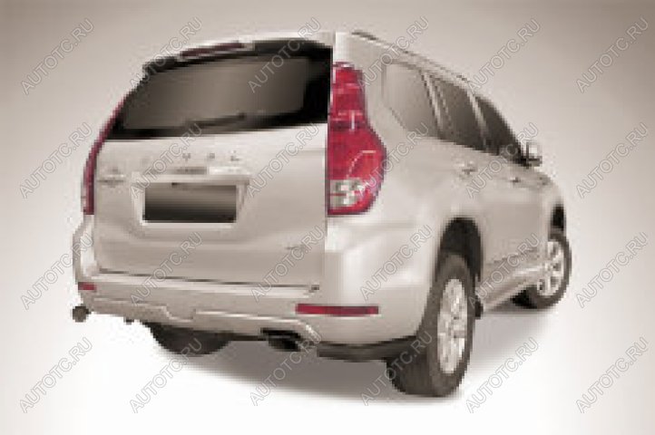 7 199 р. Защита заднего бампера уголки d57 Slitkoff Haval H9 1-ый рестайлинг (2017-2019) (нержавейка с полимерным покрытием в цвет черный)  с доставкой в г. Белгород