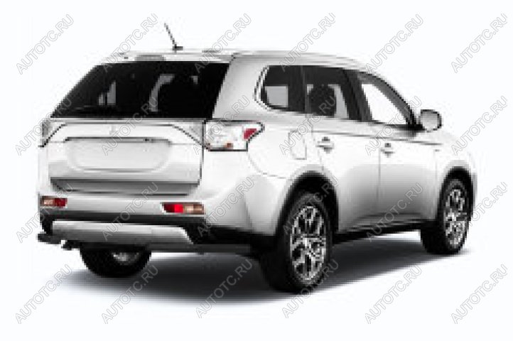 8 999 р. Защита заднего бампера уголки d57 Slitkoff Mitsubishi Outlander GF 2-ой рестайлинг (2015-2018) (нержавейка с полимерным покрытием в цвет черный)  с доставкой в г. Белгород